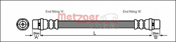 Furtun frana 4112829 METZGER pentru Audi A4