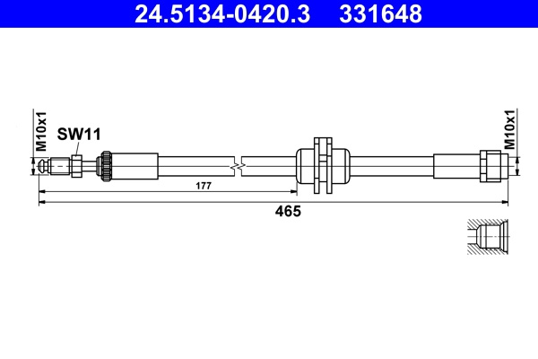 Furtun frana ATE 24.5134-0420.3 pentru MINI MINI CLUBMAN (F54) 2014-2025