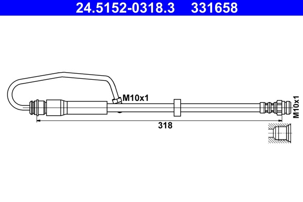 Furtun frana ATE 24.5152-0318.3 pentru AUDI A4 Allroad B9 (8WH, 8WJ) 2016-2025