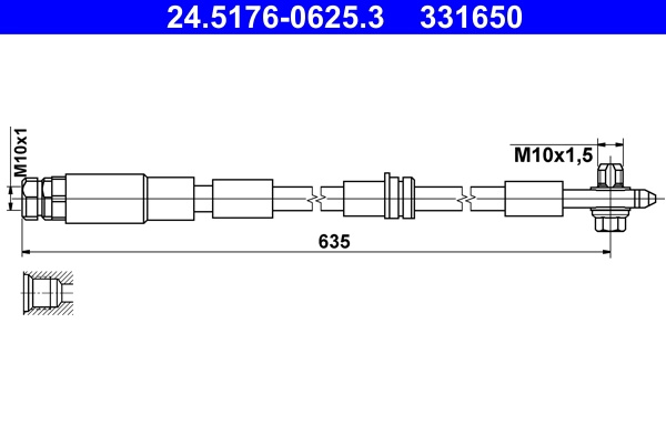 Furtun frana ATE 24.5176-0625.3 pentru AUDI A1 Allstreet (GBH) 2022-2025