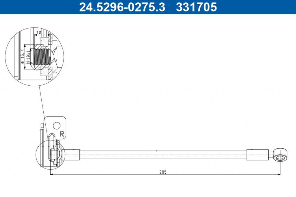 Furtun frana ATE 24.5296-0275.3 pentru HYUNDAI i30 combi (GD) 2012-2017