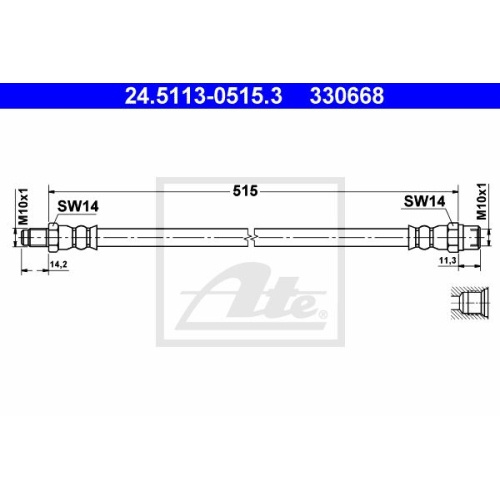 Furtun frana Ate 24511305153, parte montare : Punt