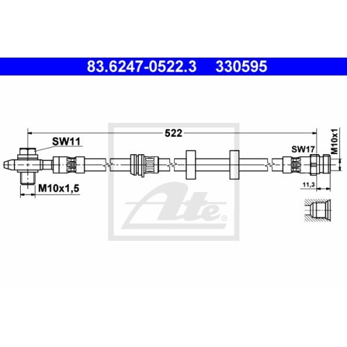 Furtun frana Ate 83624705223, parte montare : Punt