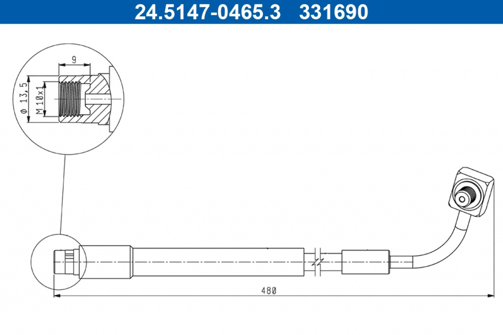 Furtun frana ATE OPEL MOKKA / MOKKA X (J13) 2012-2023 - 24.5147-0465.3