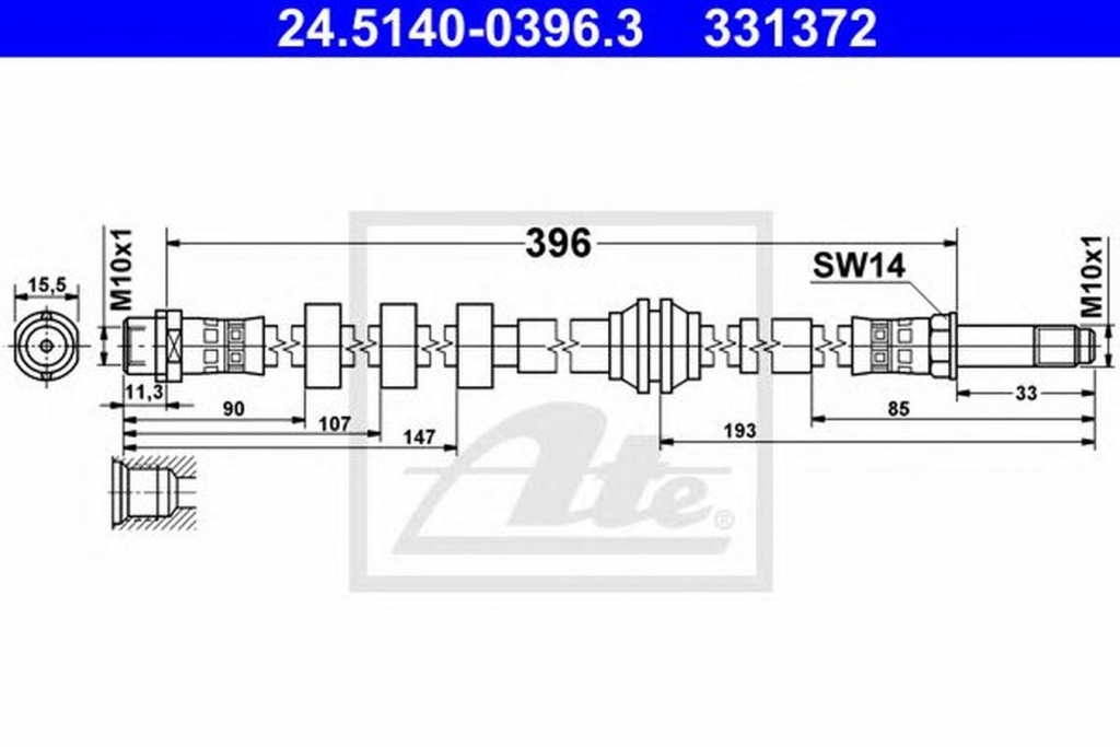 Furtun frana AUDI A4 Avant 8K5 B8 ATE 24514003963