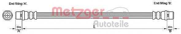 Furtun frana AUDI A6 limuzina (4F2, C6), AUDI A6 Avant (4F5, C6), AUDI A6 Allroad combi (4FH, C6) - METZGER 4110254