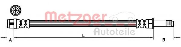 Furtun frana AUDI A7 Sportback (4GA, 4GF), AUDI A6 (4G2, C7, 4GC), AUDI A6 Avant (4G5, C7, 4GD) - METZGER 4110885