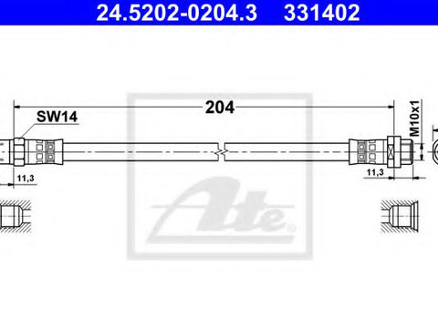 Furtun frana BMW Seria 3 Cupe (E36) (1992 - 1999) ATE 24.5202-0204.3 piesa NOUA