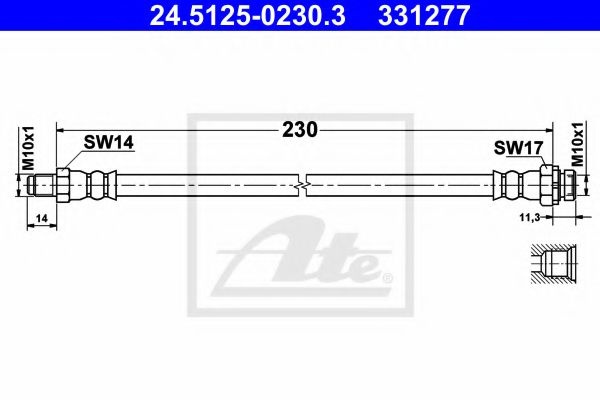 Furtun frana BMW Seria 4 cupe (F32, F82) (2013 - 2016) ATE 24.5125-0230.3