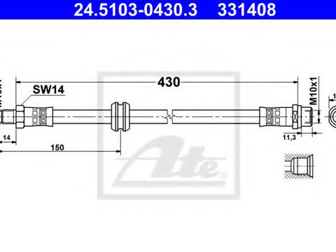 Furtun frana BMW Z3 cupe (E36) (1997 - 2003) ATE 24.5103-0430.3