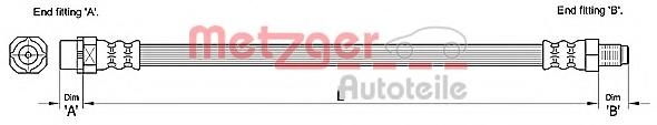 Furtun frana BMW Z4 (E85), BMW Z4 cupe (E86) - METZGER 4110270