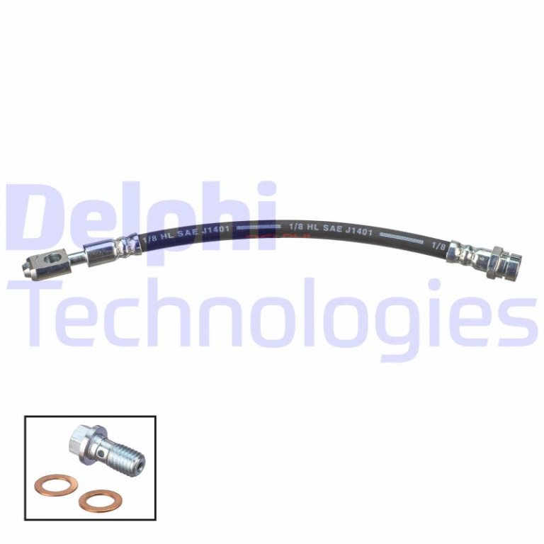 Furtun frana Brake pipe/hose flexible rear L/R length 290mm M10x1/M10x15 SEAT LEON LEON SC LEON ST LEON ST/KOMBI LEON/HATCHBACK SKODA OCTAVIA III 1.0-2.0 d 09.12-10.20 DELPHI LH7669