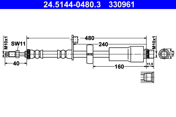 Furtun frana CITROEN C4 2014-n/a ATE 24.5144-0480.3