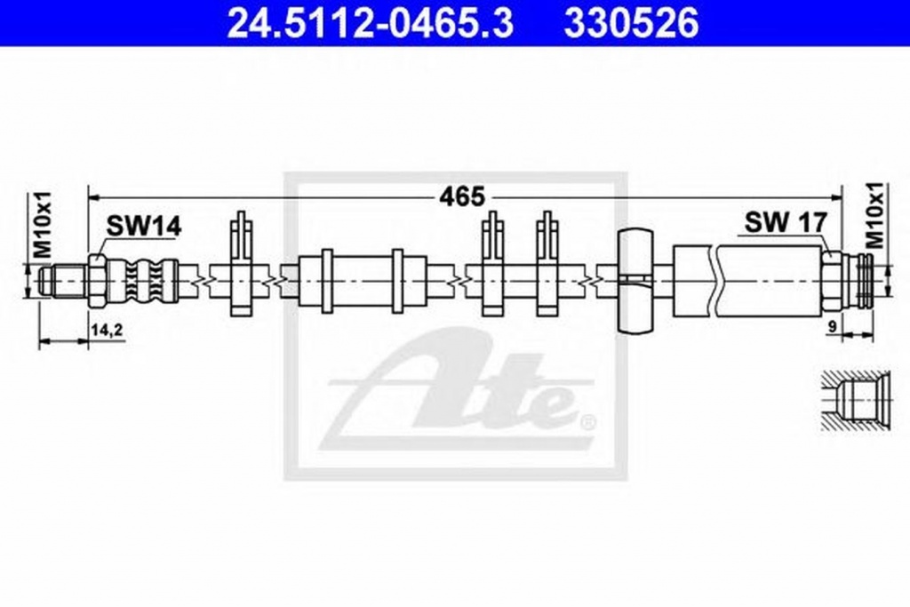 Furtun frana CITROEN JUMPER platou sasiu 230 ATE 24511204653
