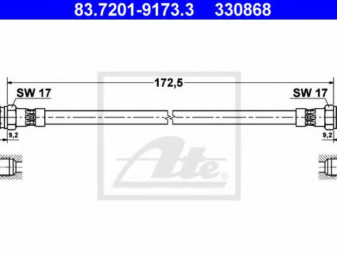 Furtun frana FIAT IDEA (350_) (2003 - 2016) ATE 83.7201-9173.3