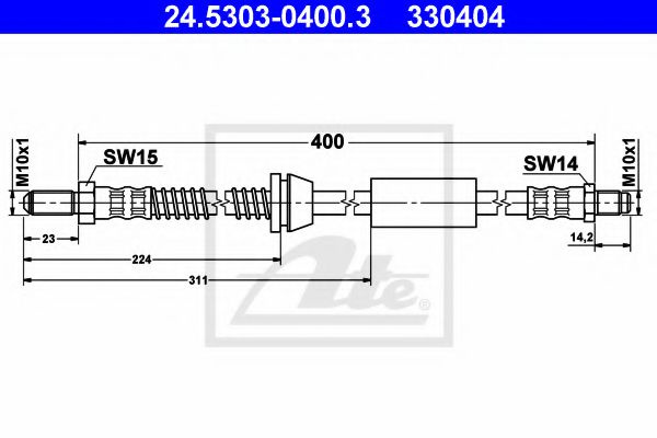 Furtun frana FORD FIESTA Mk III (GFJ) (1989 - 1997) ATE 24.5303-0400.3