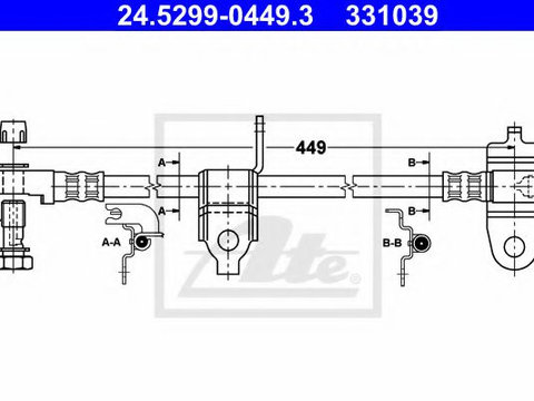 Furtun frana FORD TRANSIT platou / sasiu (FM_ _, FN_ _) (2000 - 2006) ATE 24.5299-0449.3