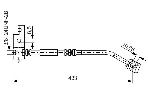 "Furtun frana Furtun/conducta de frana flexibil Fata Stanga lungime 310mmdiametru 102mm 3/8""-24UNF2B ABS banjo CHRYSLER PT CRUISER DODGE NEON II 1.6-2.4 08.99-" BOSCH 1 987 476 149