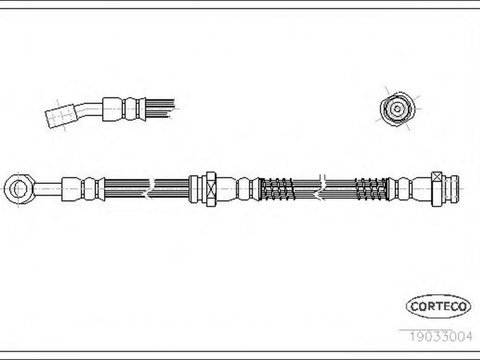 Furtun frana HYUNDAI TRAJET FO CORTECO 19033004