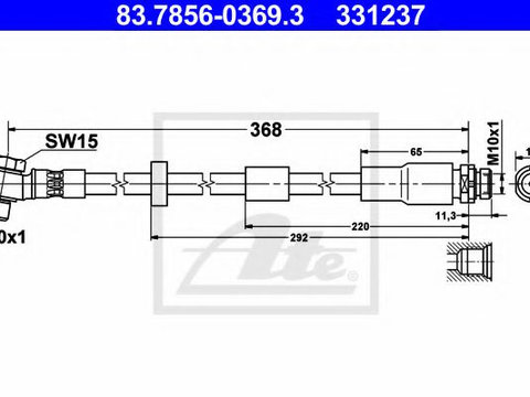 Furtun frana JAGUAR X-TYPE (CF1) (2001 - 2009) ATE 83.7856-0369.3 piesa NOUA