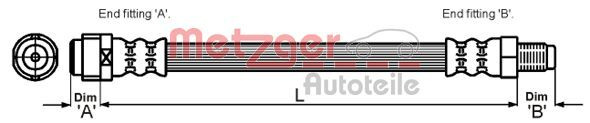 Furtun frana # Mercedes-benz A-class 1997 1998 1999 2000 2001 2002 2003 2004 # 4110586 # METZGER