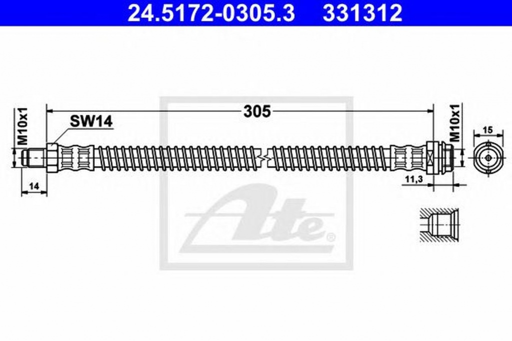 Furtun frana MERCEDES-BENZ C-CLASS W204 ATE 24517203053