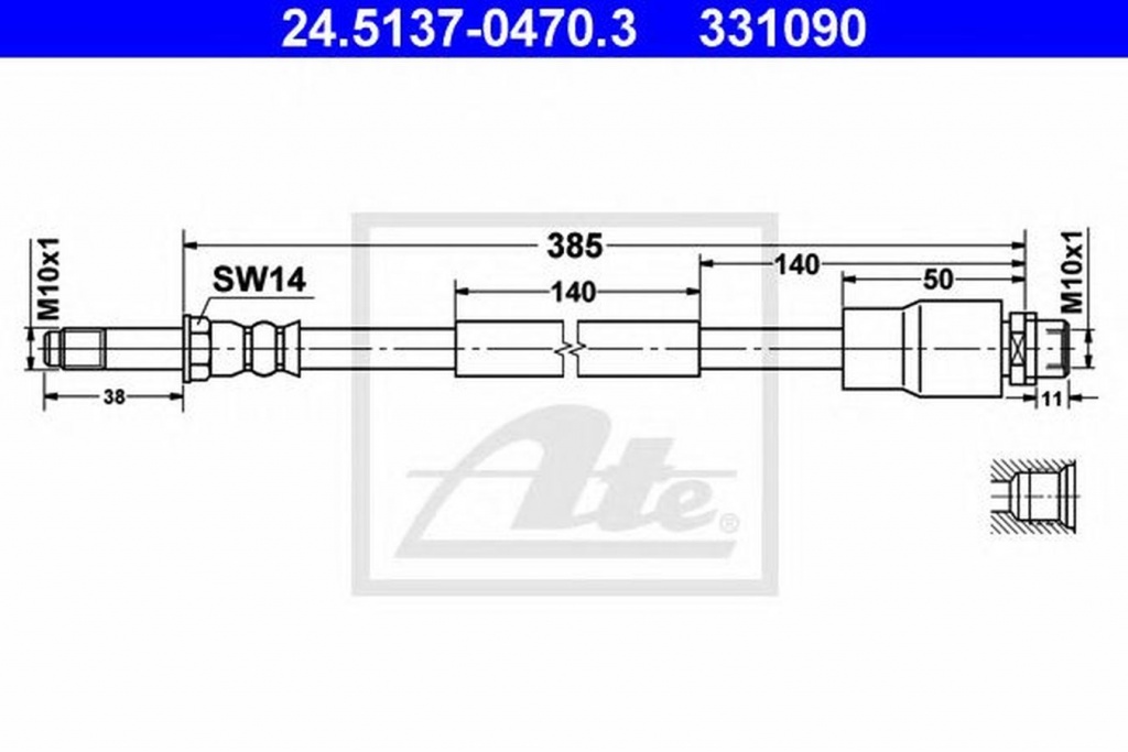 Furtun frana MERCEDES-BENZ SPRINTER 4 6-t platou sasiu 906 ATE 24513704703