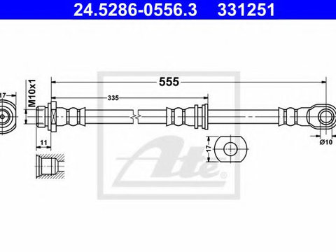 Furtun frana MITSUBISHI PAJERO/SHOGUN (V90, V80, V8_V) (2006 - 2016) ATE 24.5286-0556.3