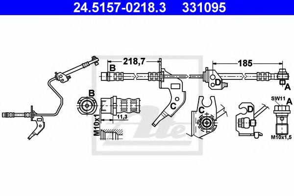 Furtun frana OPEL MERIVA B (2010 - 2016) ATE 24.5157-0218.3