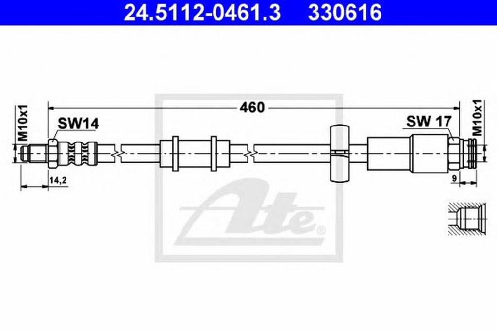 Furtun frana PEUGEOT BOXER platou sasiu ZCT ATE 24511204613