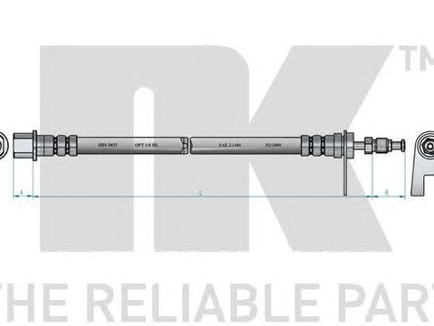 Furtun frana punte fata dreapta PEUGEOT 406 95-04 573MM - Cod intern: W20097347 - LIVRARE DIN STOC in 24 ore!!!