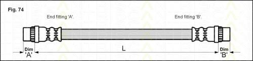 Furtun frana RENAULT KANGOO (KC0/1_), RENAULT KANGOO Rapid (FC0/1_), RENAULT SYMBOL I (LB0/1/2_) - TRISCAN 8150 25002