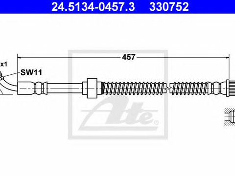 Furtun frana RENAULT MASTER II platou / sasiu (ED/HD/UD) (1998 - 2016) ATE 24.5134-0457.3