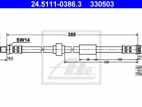 Furtun frana RENAULT SPORT SPIDER (EF0_) (1995 - 1999) ATE 24.5111-0386.3