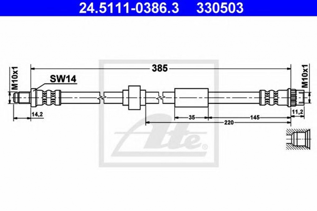Furtun frana RENAULT TRAFIC II bus JL ATE 24511103863