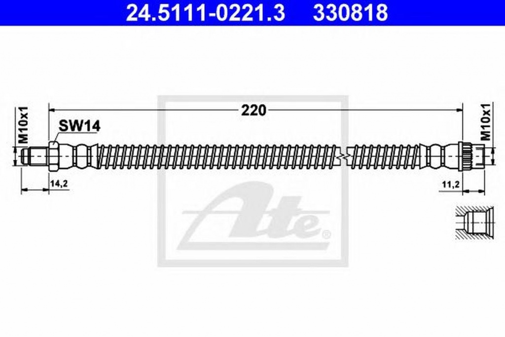 Furtun frana RENAULT TRAFIC II bus JL ATE 24511102213