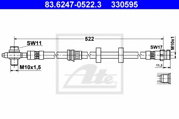 Furtun frana SEAT IBIZA V ST (6J8, 6P8) (2010 - 2016) ATE 83.6247-0522.3 piesa NOUA