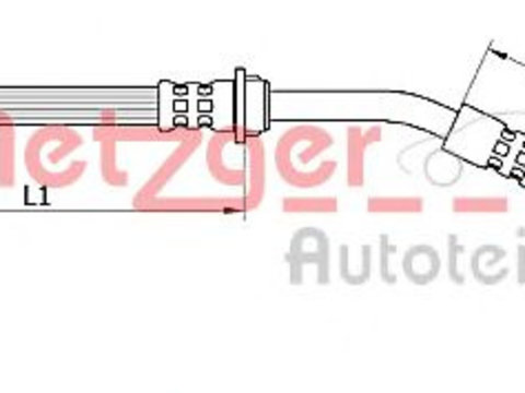 Furtun frana TOYOTA YARIS/VITZ (SCP9_, NSP9_, KSP9_, NCP9_, ZSP9_) (2005 - 2016) METZGER 4110787