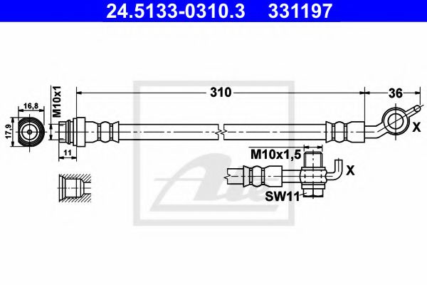 Furtun frana VOLVO S80 II (AS) (2006 - 2016) ATE 24.5133-0310.3