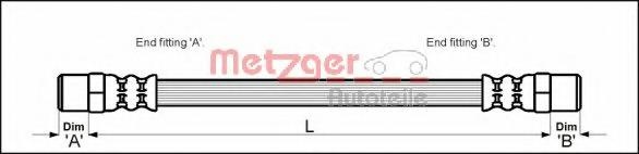 Furtun frana VW ATLANTIC I (16), AUDI 4000 (81, 85, B2), VW QUANTUM (32B) - METZGER 4114672