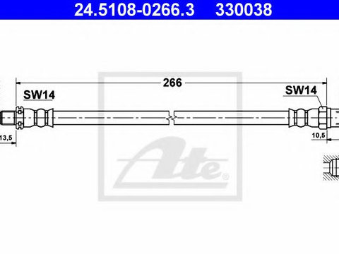 Furtun frana VW JETTA   (16) (1978 - 1987) ATE 24.5108-0266.3