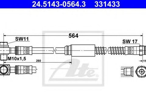 Furtun frana VW SCIROCCO 137 138 ATE 24514305643