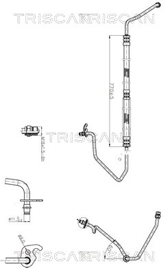Furtun hidraulic sistem directie de la pompa hidraulică la caseta de direcție Triscan FORD MONDEO III (B5Y) 2000-2007 - 8516 16017