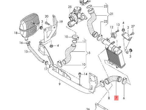 Furtun intercooler Audi A4 B7 (8E)Berlina 2007 1.9 TDI OEM 8E0145837G