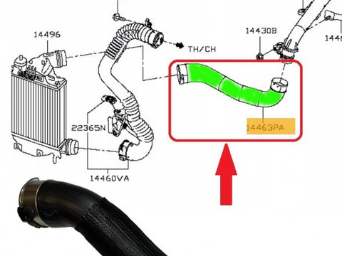 Furtun intercooler KADJAR , QASHQAI 1.6 DCI