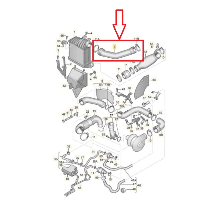 Furtun intercooler, supraalimentare Audi