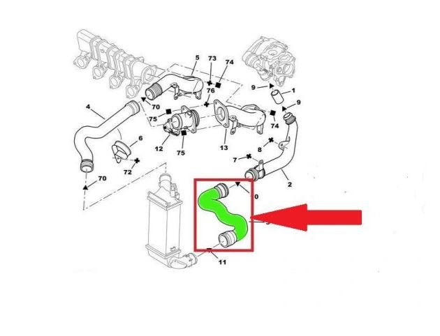 Furtun intercooler, supraalimentare Citroen C5 2008-, Peugeot 406 1995-1999, 406 1999-2004, diametru 55/58 mm, cauciuc, RapidAuto 2334PT-2