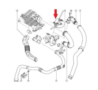 Furtun intercooler, supraalimentare Dacia Logan 20