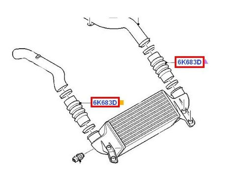 Furtun intercooler, supraalimentare Ford Fiesta 1995-2002, Focus 1998-2004, Transit Connect 2002-2006, diametru 49/49 mm, silicon, RapidAuto 3201PT-1