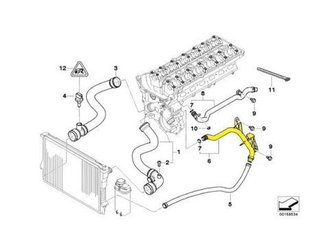 Furtun radiator Bmw Seria 3 E46 1998-2006, Seria 5 E39 1995-2003, Seria 7 E38 1994-2001, Z3 E36/7/8 1995-2003, Z4 E85/86 2003-2009, plastic, RapidAuto 2022PW-3